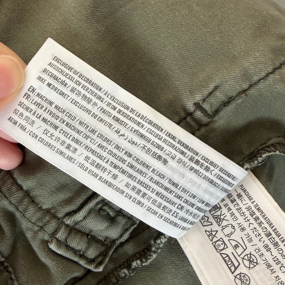 VTG Hollister Utility Jacket SM Drab Green Military Y2K Camp Festival Streetwear - Picture 11 of 12